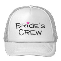 Brides Crew Pink Heart Mesh Hat