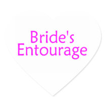 Brides Entourage Pink Round Stickers