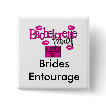 Brides Entourage Square Button (WHITE)