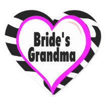 Brides Grandma (Heart Zebra Stripes) Sticker