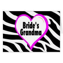 Brides Grandma Zebra Stripes Cards