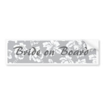 Bride's Hawaiian White Flower Bumper Stickers