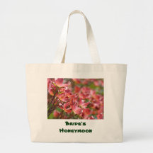 Bride's Honeymoon tote bag Pink Dogwood Flowers