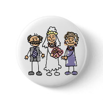 Brides Parents Wedding Day Before Ceremony Pinback Button
