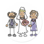 Brides Parents Wedding Day Before Ceremony Round Sticker