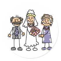 Brides Parents Wedding Day Before Ceremony Round Sticker
