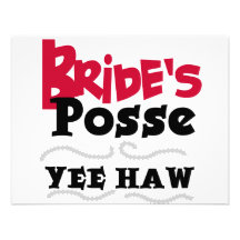 Bride's Posse Bachelorette Party Tshirts Personalized Invitations