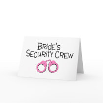 Brides Security Crew Pink Handcuffs Cards