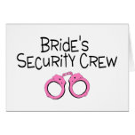 Brides Security Crew Pink Handcuffs Cards