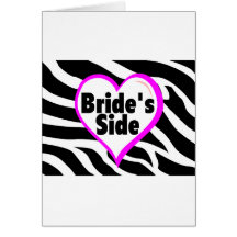 Brides Side (Heart Zebra Stripes) Cards