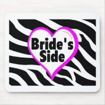 Brides Side (Heart Zebra Stripes) Mouse Pads
