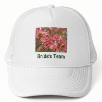 Bride's Team hat Whtie Pink Floral Wedding Party
