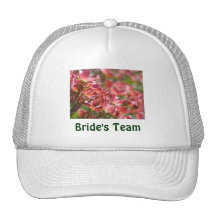 Bride's Team hat Whtie Pink Floral Wedding Party