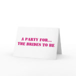 Brides to Be Invitation cards