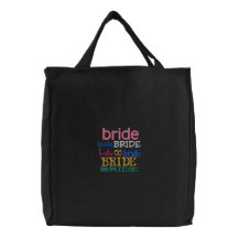 Bride's Tote Bag Embroidered and Colourful