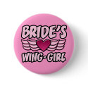Bride's Wing-Girl Bachelorette Party buttons