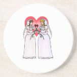 Brides with Roses in Love Coasters