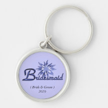 Bridesmaid Blue Customizable Keychain