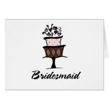 Bridesmaid Cake Greeting Cards