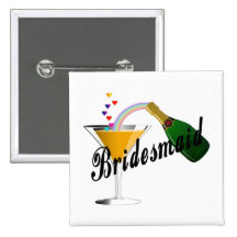 Bridesmaid Champagne Toast Buttons