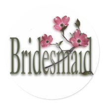 Bridesmaid/ Dogwood Wedding Round Stickers