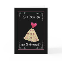 Bridesmaid Fall Wedding Invitation Flowered Gown