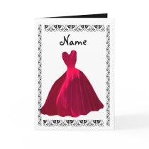 BRIDESMAID Invitation - ROSE RED Velvet Gown