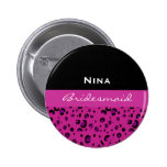Bridesmaid Magenta Leopard B002 Pinback Button