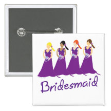 Bridesmaid Pinback Buttons