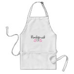 Bridesmaid Pink Black Hearts Apron