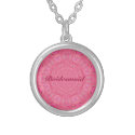Bridesmaid Pink Digital Art Necklace