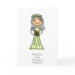 Bridesmaid Sketch, Thank You Greeting Card