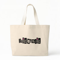 Bridesmaid (Sq Blk) Canvas Bags