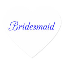 Bridesmaid Heart Stickers