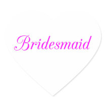 Bridesmaid Heart Sticker