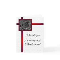 Bridesmaid Thank You Card Black Rose