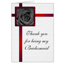 Bridesmaid Thank You Card Black Rose