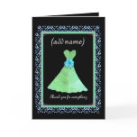 BRIDESMAID Wedding Thank You - Mint Green Gown Card
