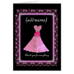 BRIDESMAID Wedding Thank You - PINK Gown Cards