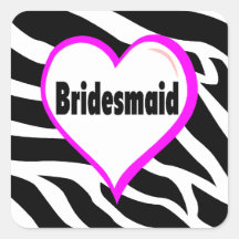 Bridesmaid (Zebra Stripes) Stickers