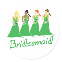 Bridesmaids  Attendant Stickers