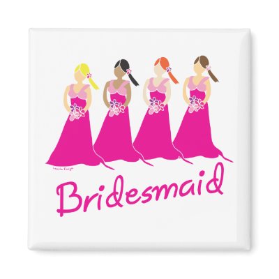 Bridesmaids Favours Pink Themed Magnets by lesrubaweddings