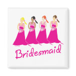 Bridesmaids Favours Pink Themed magnets