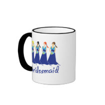 Bridesmaids in Blue Wedding Attendant Mug