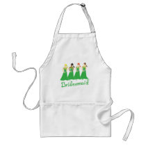 Bridesmaids in Green Wedding Attendant Aprons