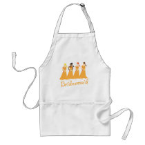 Bridesmaids in Peach Wedding Attendant Apron