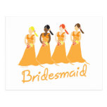Bridesmaids in Peach Wedding Attendant Post Card