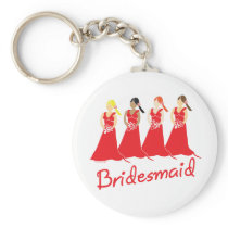 Bridesmaids in Red Wedding Attendant