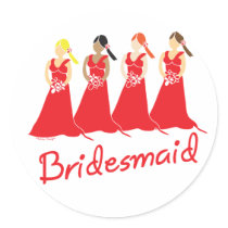 Bridesmaids in Red Wedding Attendant