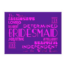 Bridesmaids Thank You Wedding Favours : Qualities Canvas Prints